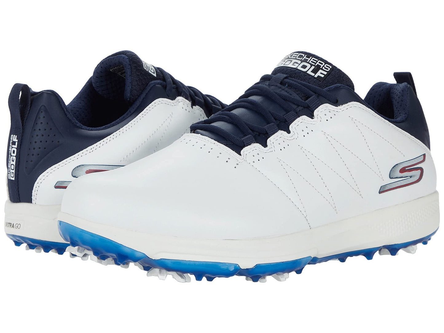 Skechers New Mens Go Golf Pro 4 Legacy Golf Shoes 214001 White/Navy 13 X-Wide