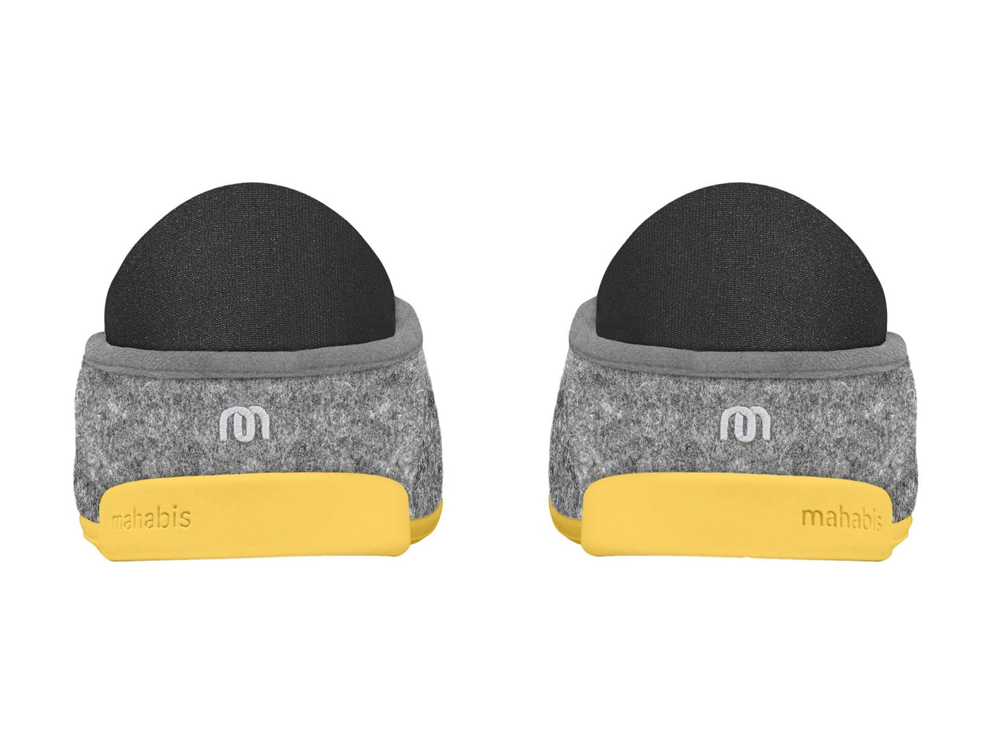 mahabis Classic Slippers, Comfy Premium Unisex House Shoe for Indoors and Outdoors Larvik Light Grey/Skane Yellow 46 (US Men's 12) Medium