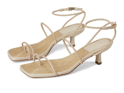 Schutz Women's Kaya Straw Mid Off-White 7 Medium