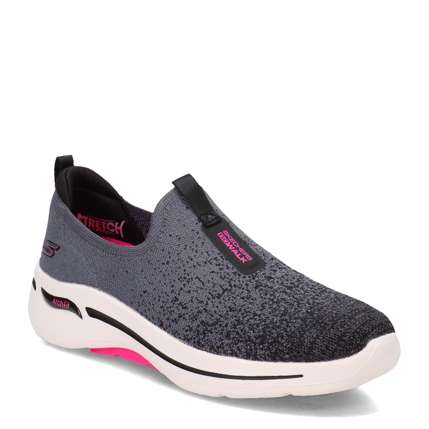 Skechers Go Walk Arch Fit - Lunar Views Black/Hot Pink 9.5 B (M)