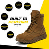 Belleville BV505 AMRAP Field Boot - AR 670-1 Compliant Tactical Boots - Moisture Wicking Paratrooper Footwear - TPU Midsole & EVA Footbed Motorcycle Shoes - Coyote - 4 Wide