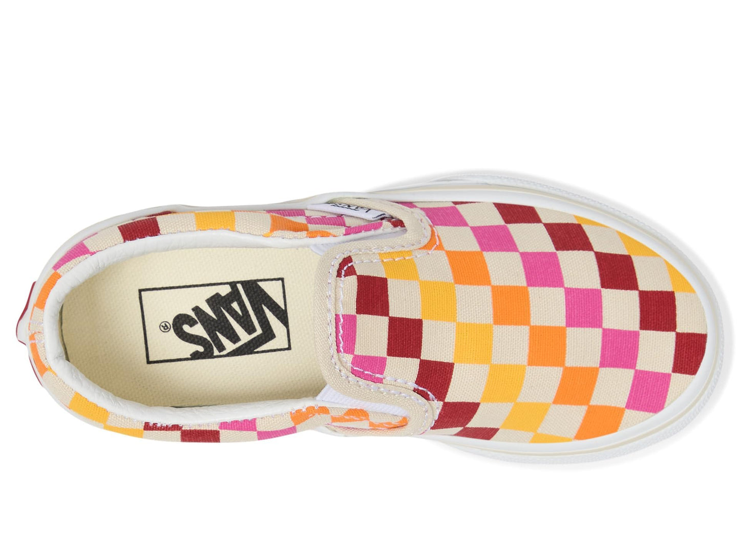 Vans Kids Unisex Classic Slip-on (Little Kid), Retro Rainbow Checkerboard, 12 Medium