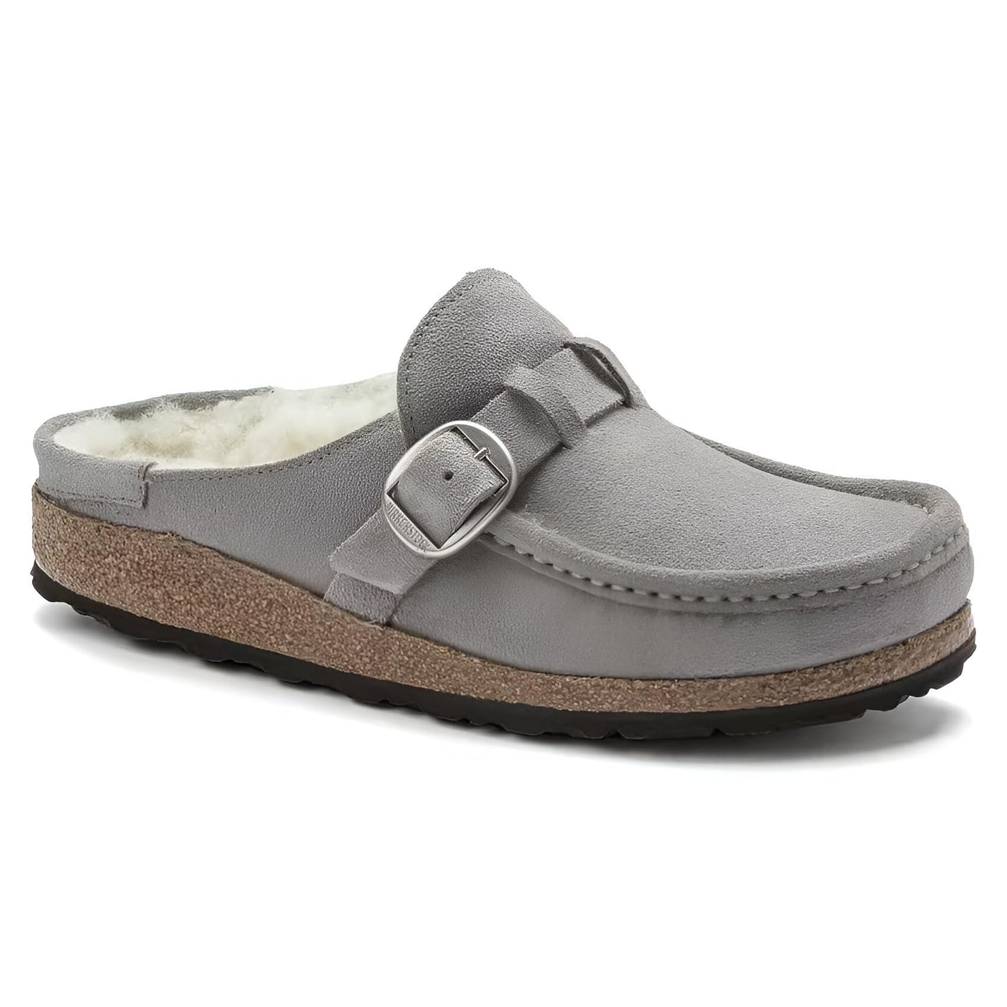 Birkenstock Women's, Buckley Shearling Clog - Narrow Width Stone Coin 37 M