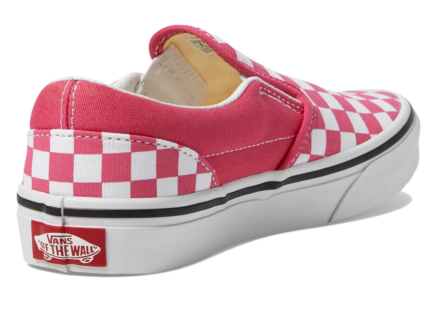 Vans Women's Kid Classic Slip-On (Little Kid), Color Theory Checkerboard Honeysuckle, 1 Medium