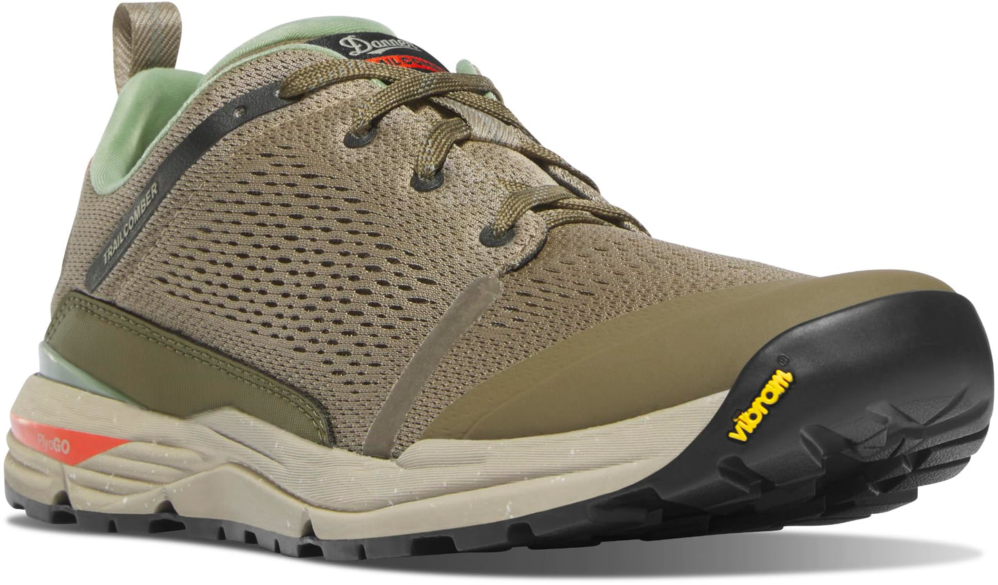 Danner Men's Trailcomber 3" Hiking Shoes - Lightweight, Breathable, Quick-Drying, Vibram Megagrip, Cordura Upper, Ortholite Footbed, Timberwolf/Cargo Green - 12 D