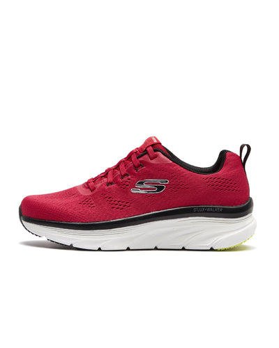 Skechers Mens Relaxed Fit: DLux Walker Commuter Sneaker, Red,White,Black, 10.5
