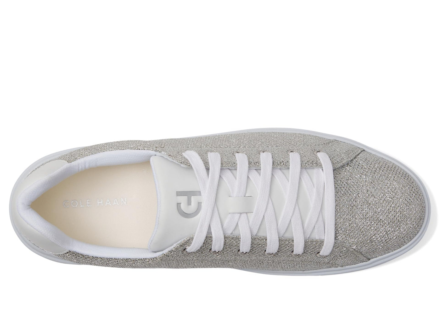 Cole Haan Women's Grand Crosscourt Daily Sneaker, Silver Glitter MES, 8