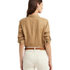 LAUREN Ralph Lauren Womens Petite Linen Shirt Spring Khaki PS