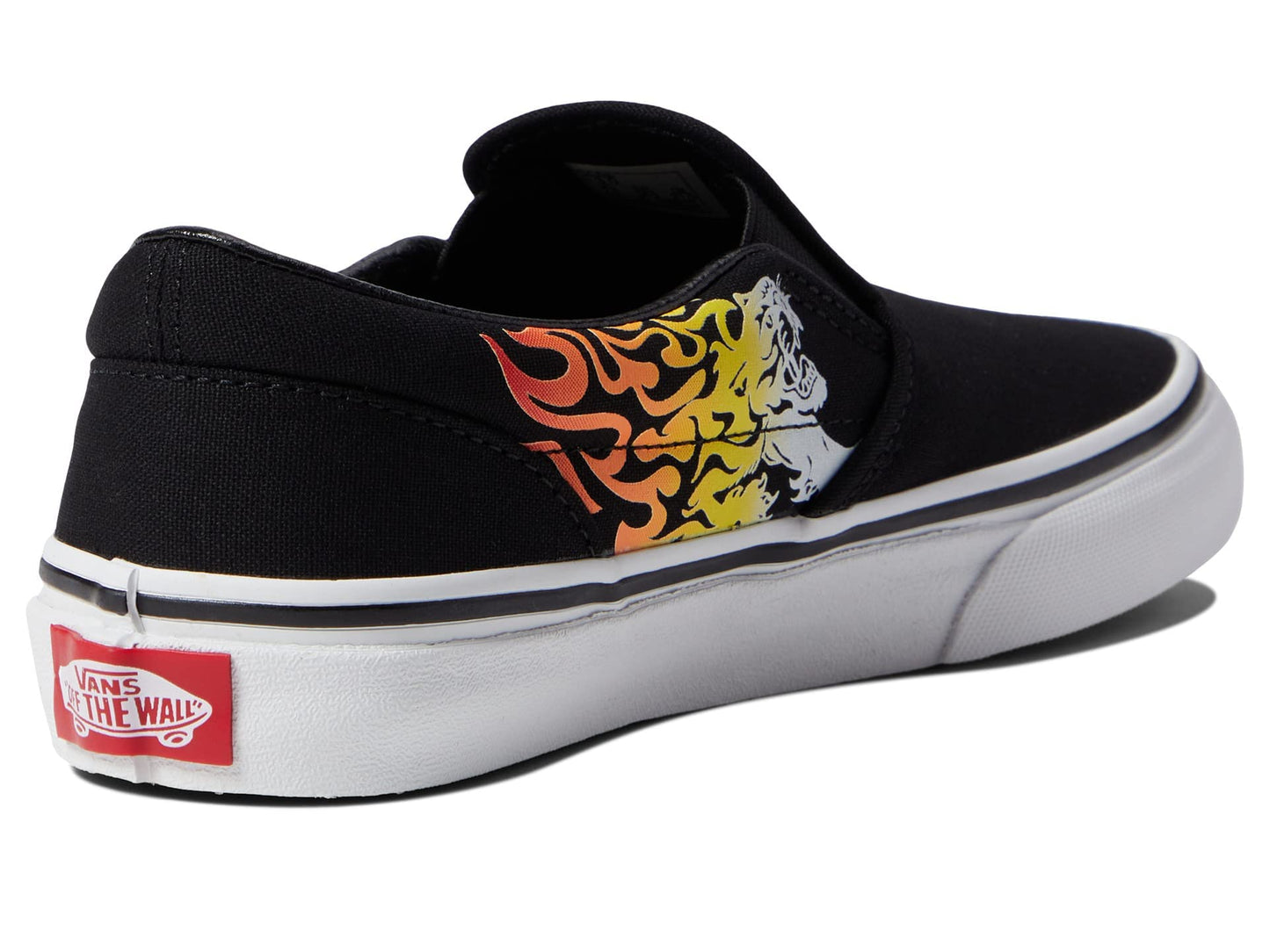 Vans Boy's Classic Slip-On (Little Kid) Ferocious Flame Racing Red/Black 11 Little Kid M