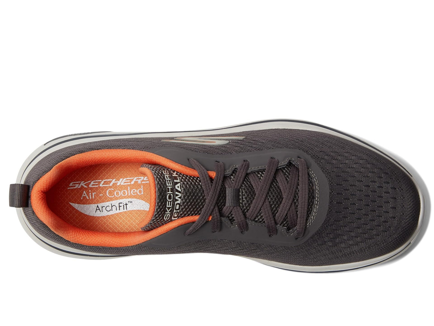 Skechers Men's Go Walk Arch Fit 2.0 Sneaker, Charcoal/Orange, 10