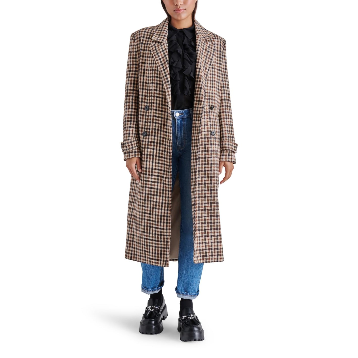 Steve Madden Apparel Women's Prince Coat, Plaid