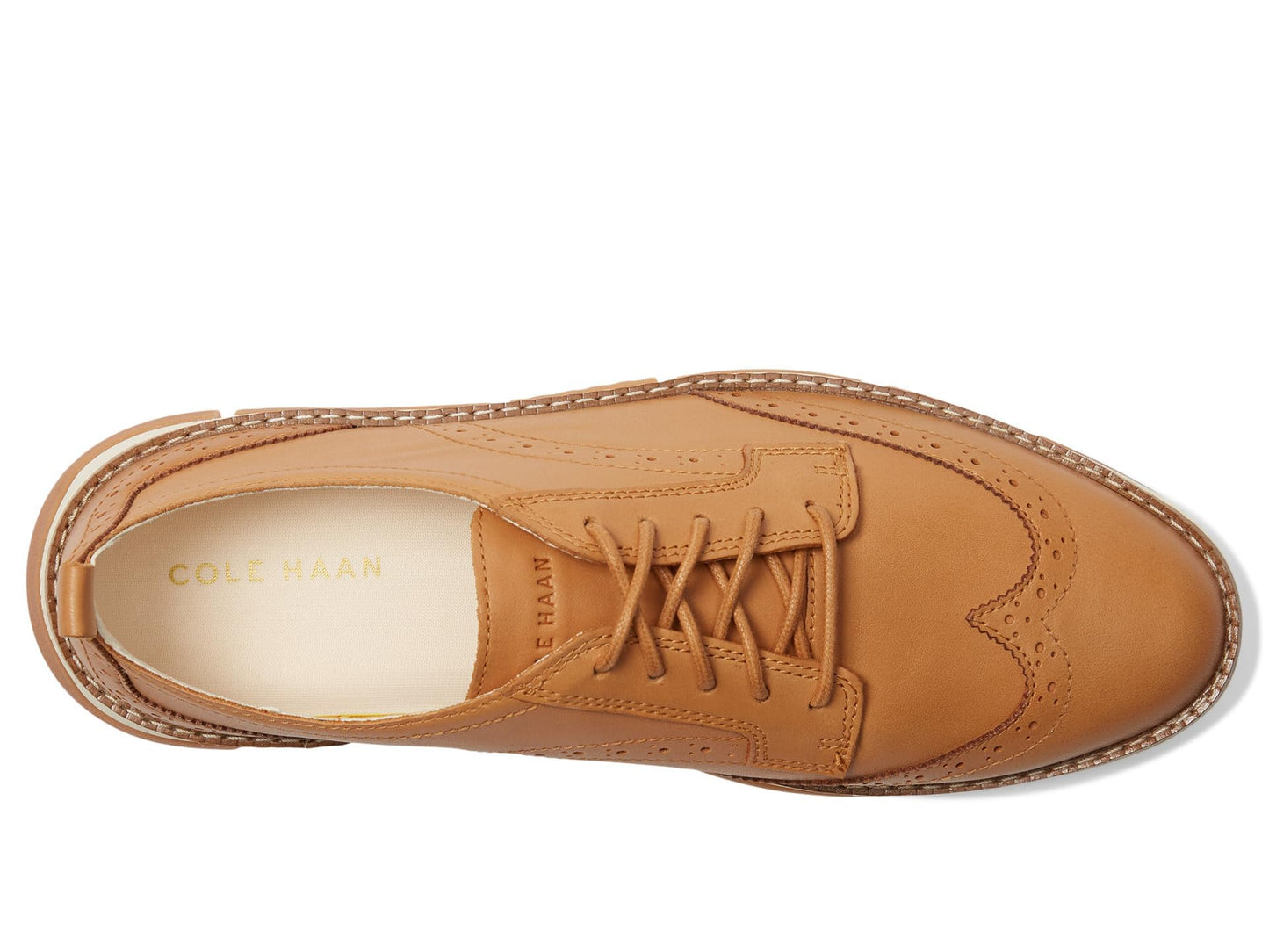 Cole Haan Womens Zerogrand Revel Wingtip Oxfords Biscuit/Ivory 7.5 B - Medium