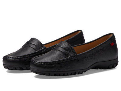 Marc Joseph New York Union Golf Loafers for Women – Leather Upper, Insole, Lining – Synthetic Outsole Black Grainy 11 M