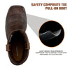 Golden Fox 11" Waterproof Square Toe Composite Toe Pull-On Western Work Boot Lightweight Outsole Industrial (13 D)
