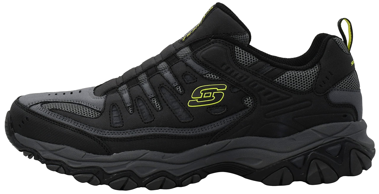 Skechers Men's Afterburn Wonted Memory Fit Slip-On Trainer, Charcoal, 10 M US