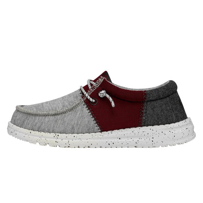 HEYDUDE Wally Toddler Tri Varsity Crimson Size C6 | Boy's Shoes | Boy's Slip On Loafers | Comfortable & Light-Weight