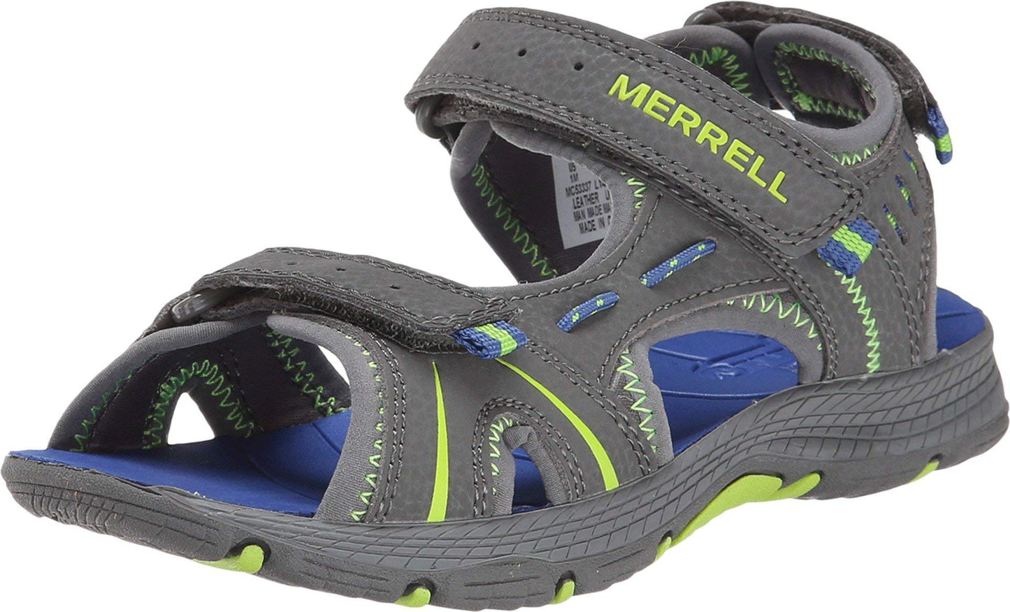 Merrell Panther Athletic Water Sandal , Grey/Blue, 13 M US Little Kid