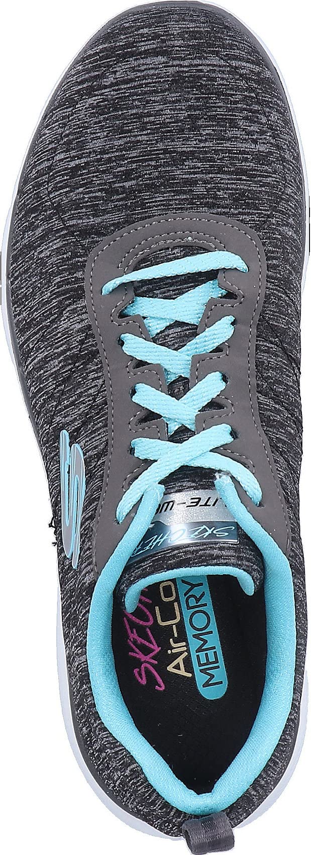 Skechers Women's Flex Appeal 3.0, Black/Light Blue, 8.5