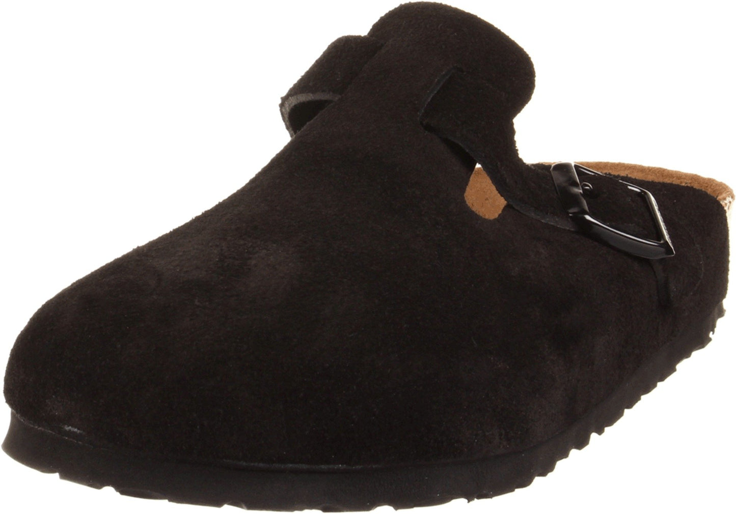 Birkenstock Unisex Boston Soft Footbed, Black Suede, 38 M EU