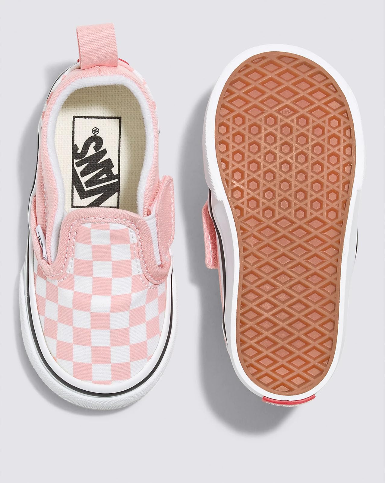 Vans Slip-ON V (Checkerboard) Powder Pink/True White Size Toddler Size 7