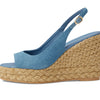 Stuart Weitzman Island Peep-Toe Espadrille Wedge Washed/Natural 6.5 B