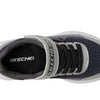 Skechers Kids Boys Microspec - Zorva Sneaker, Black/Silver, 4.5 Big Kid