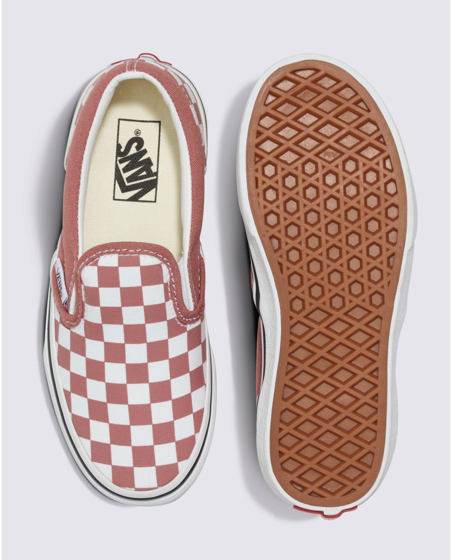 Vans Kids Unisex Classic Slip-On (Little Kid) Color Theory Checkerboard Withered Rose 3 Little Kid M