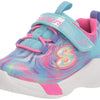 Skechers Kids Girls Dreamy Lites-Swirly Sweets Sneaker, Blue/Multi, 3 Little Kid