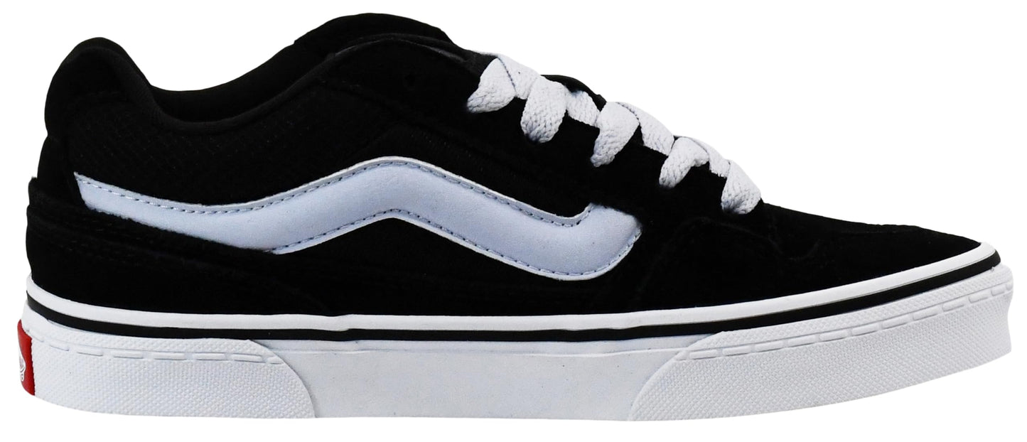 Vans Women's Caldrone Sneaker, Suede/Mesh Black/Light Blue, 7 M US