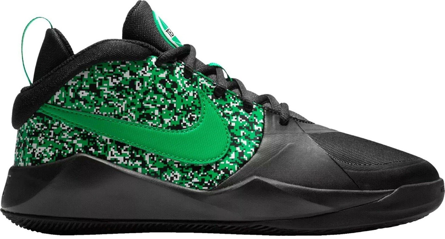 Nike Team Hustle D 9 DIGI (GS) Kids Sneaker DC1992 001 Size 4.5 Youth Black/Green