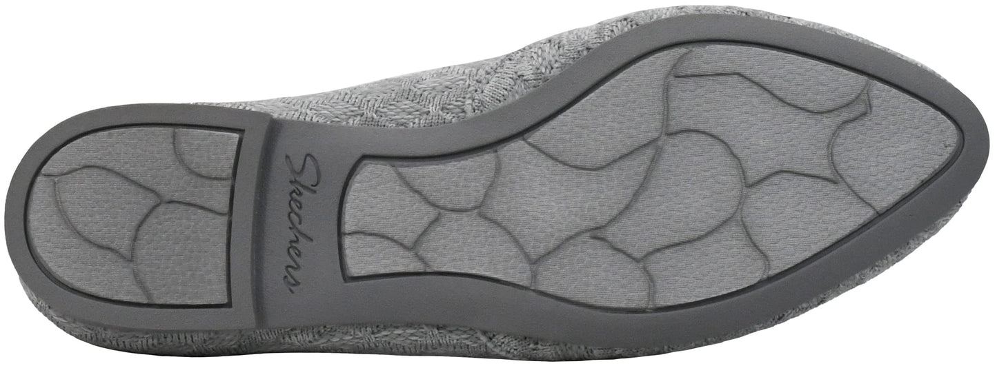 Skechers Women's Cleo-Honeycomb Ballet Flats, Light Grey, 9.5