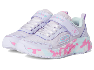 Skechers Kids Girls Skechers Elite Sport Tempo-Statement Swirl Sneaker, Lavender/Multi, 1 Little Kid