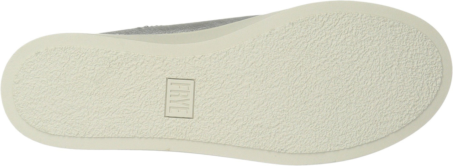 FRYE Women's Lena Zip Mule Shoe, Metallic Silver, 9.5 M US