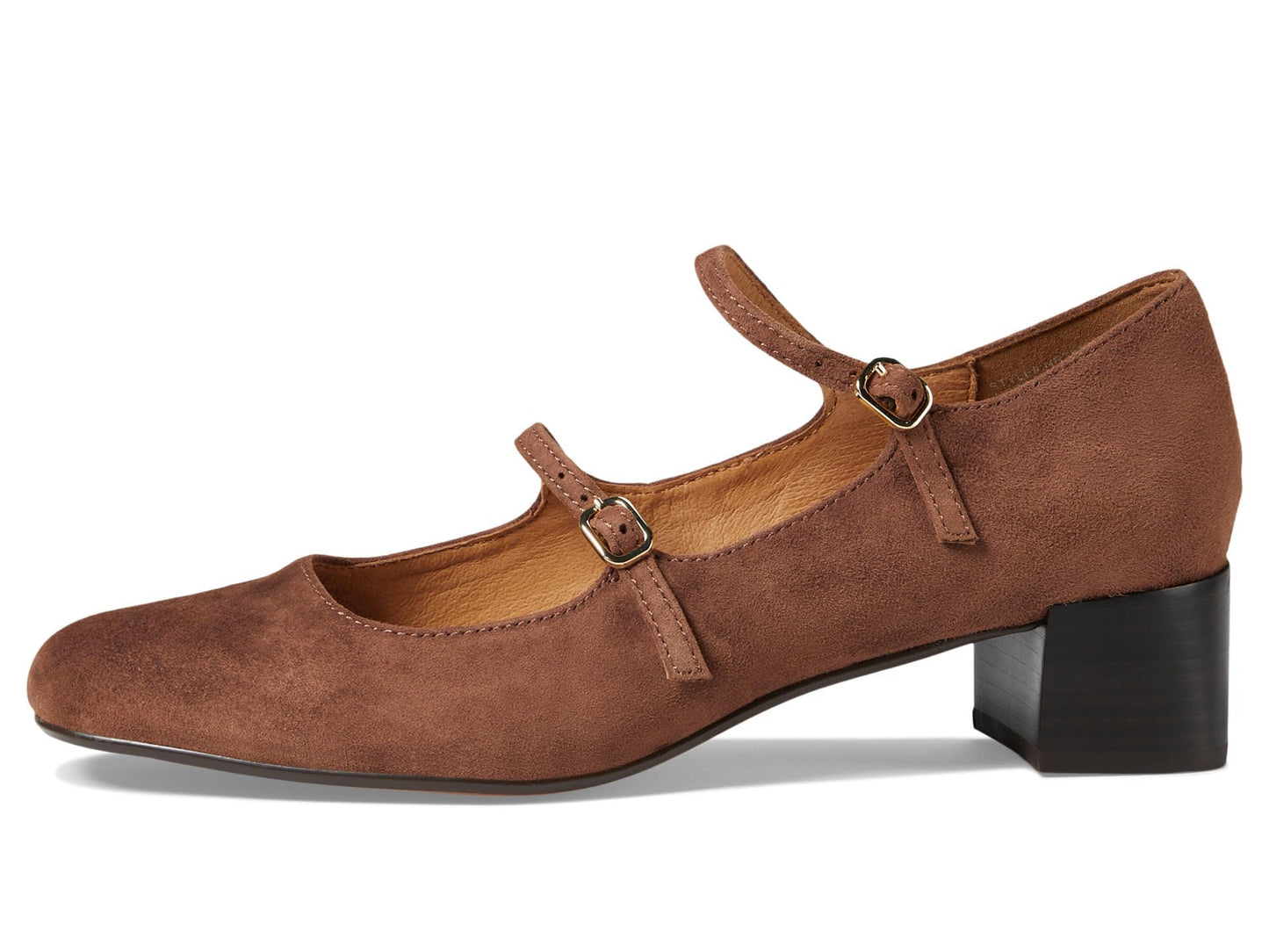 Madewell Women's Nettie Mary Jane Suede Flat, Soft Mahogany, 10.5