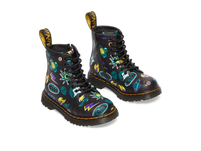 Dr. Martens Baby Boy's 1460 (Toddler) Black Sticker Print 8 UK (US 9 Toddler) M