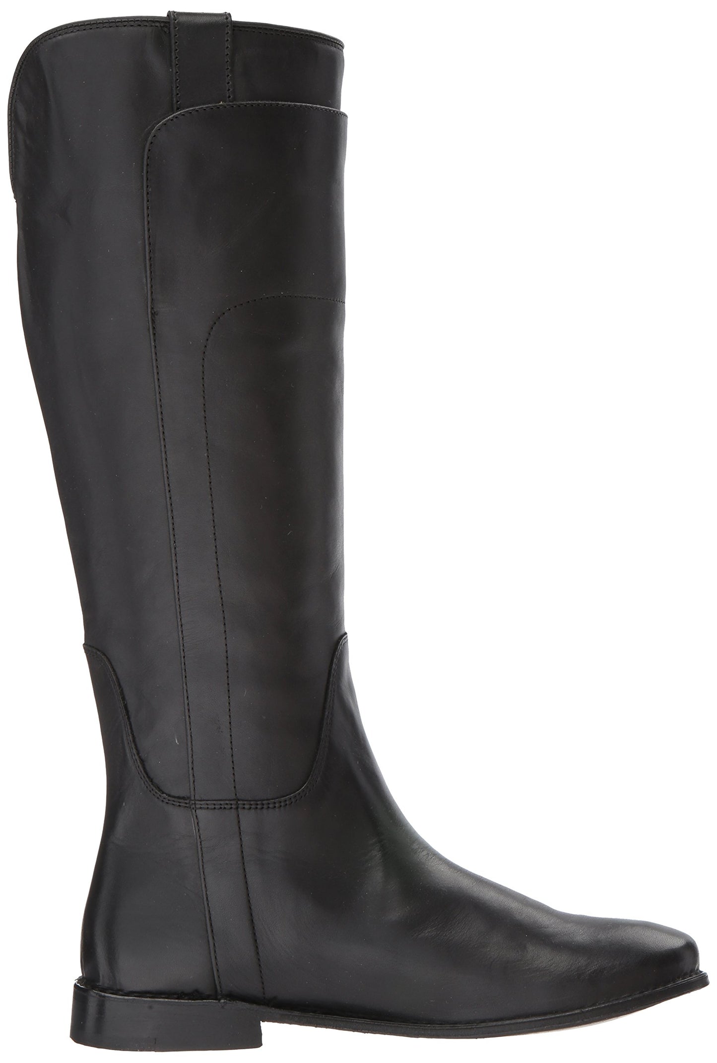 Frye Paige Tall Riding Boots for Women Made from Antiqued Italian Leather with Overlapping Front Panels, Stacked Leather Heel, and Leather Outsole – 16” Shaft Height, Black - 7 M