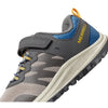 Merrell® Nova 3 Kids Shoes – Ideal for Little and Big Kids – Synthetic Upper – Bungee Lace Closure – Round Toe Grey/Blue/Gold 13.5 Little Kid M