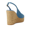 Stuart Weitzman Island Peep-Toe Espadrille Wedge Washed/Natural 6.5 B