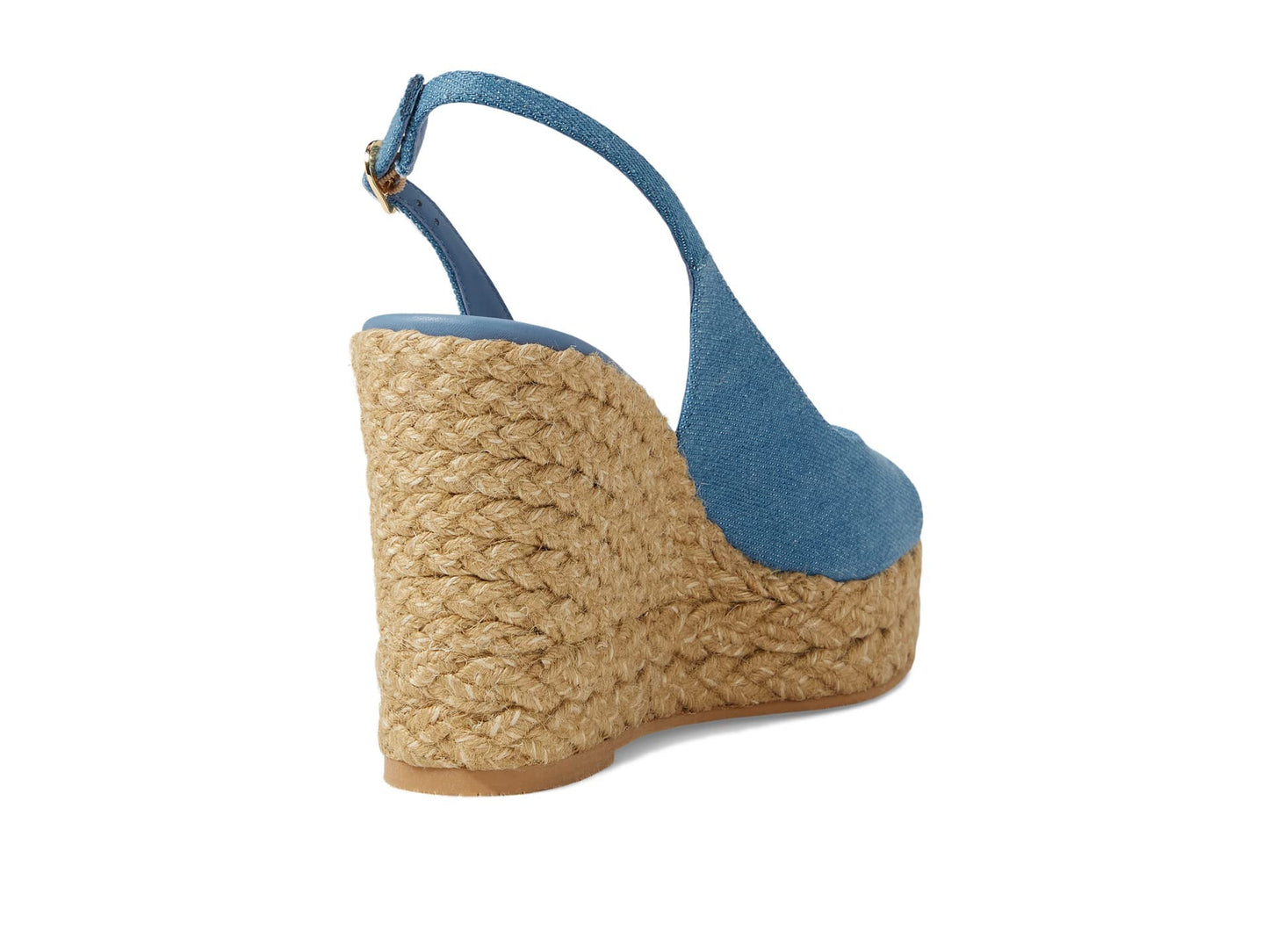 Stuart Weitzman Island Peep-Toe Espadrille Wedge Washed/Natural 6.5 B