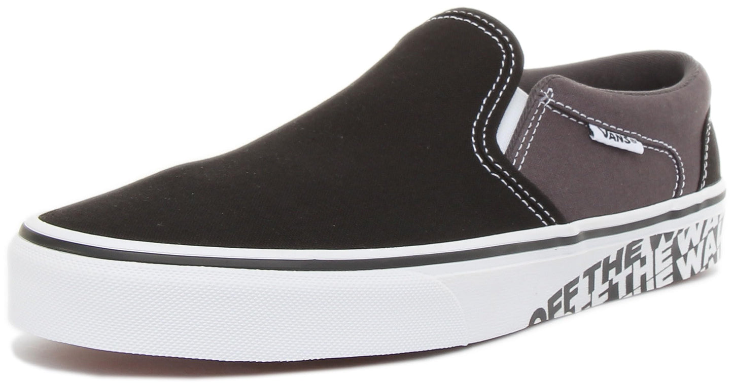 Vans Men's Asher Seasonal Trainers, OTW Sidewall Black White, 9 US