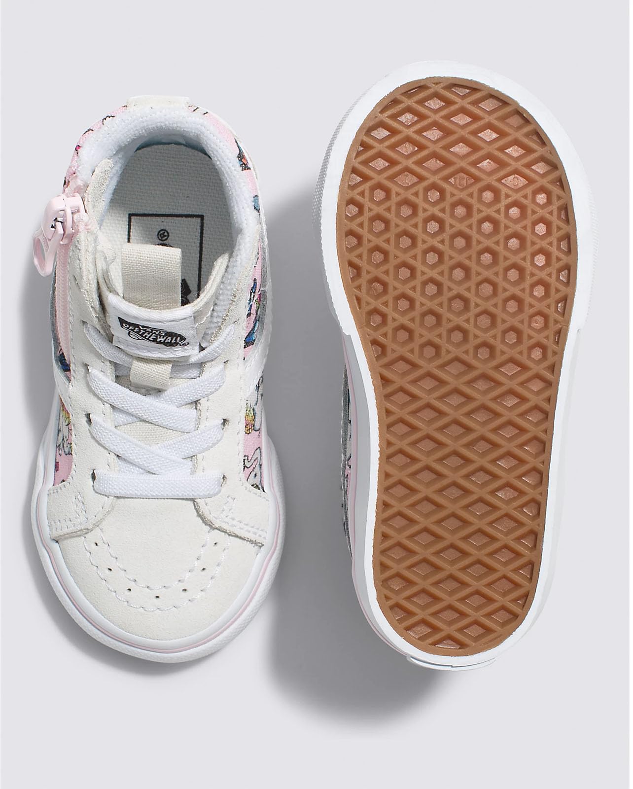 Vans - Toddlers Sk8-Hi Reissue Side Zip Shoes, Color Suede Emboss Grey/Pink, Size: 6 M US Toddler