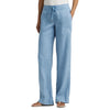 Lauren Ralph Lauren Womens Linen Wide-Leg Pants Pale Azure Size: 8 Inseam: 32