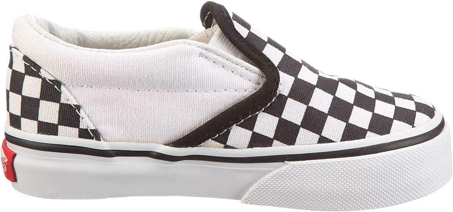 Vans Unisex Child Classic Slip-On - Black/True White Checkerboard - 10