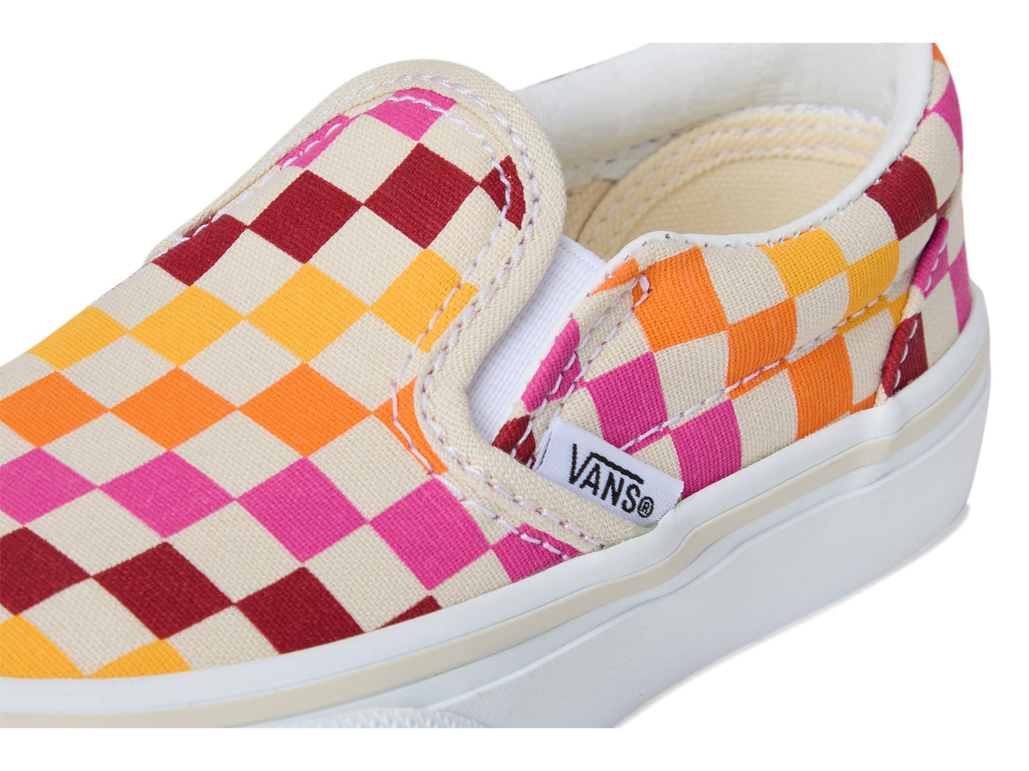 Vans Kids Unisex Classic Slip-on (Little Kid), Retro Rainbow Checkerboard, 12 Medium