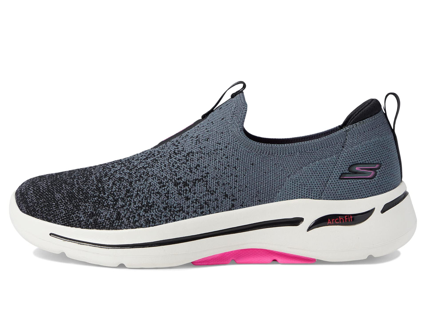 Skechers Go Walk Arch Fit - Lunar Views Black/Hot Pink 9.5 B (M)