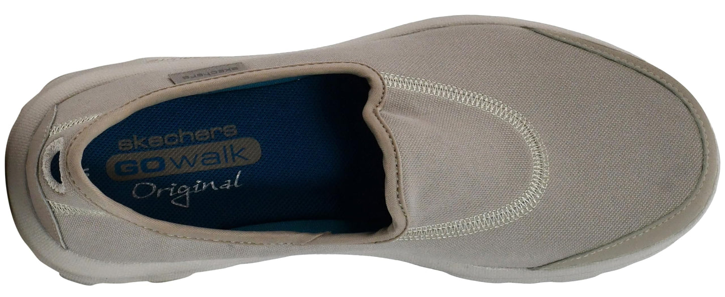 Skechers Women's Go Walk Original Slip-On Walking Shoes, Natural, 6.5 W US