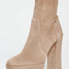 Stuart Weitzman Women's Skyhigh 145mm Platform Booties, Cashmere, Tan, 9 Medium US