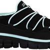 Skechers Sport Women's Loving Life Memory Foam Fashion Sneaker, Black/Turquoise, 10 M US