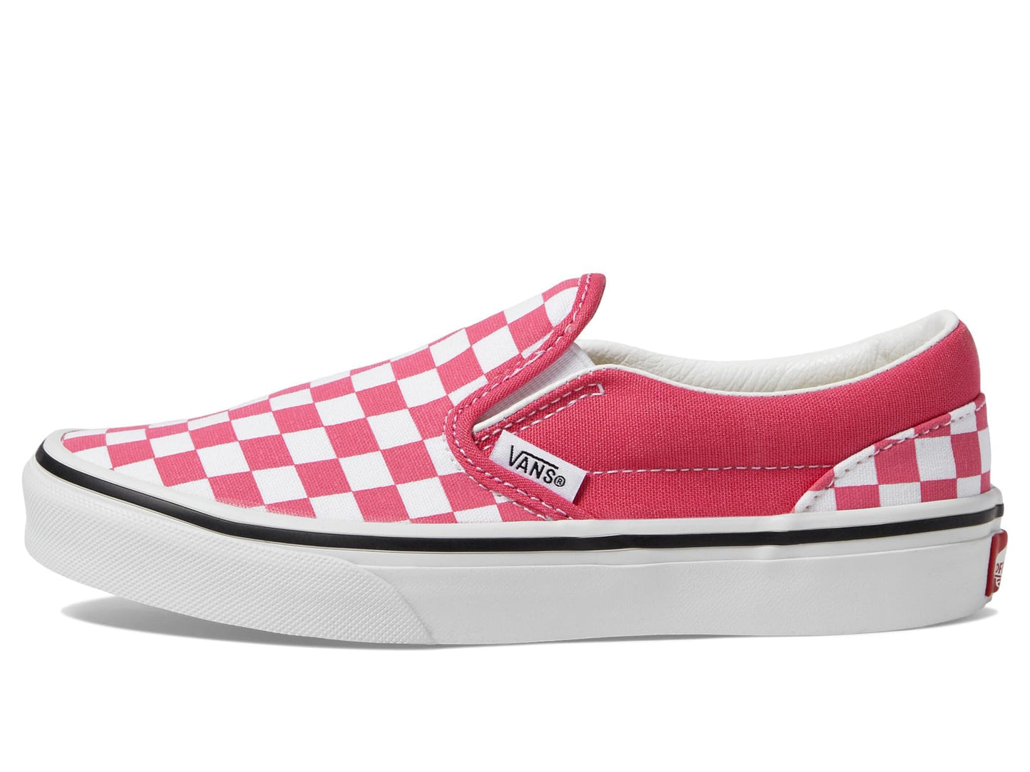 Vans Women's Kid Classic Slip-On (Little Kid), Color Theory Checkerboard Honeysuckle, 1 Medium