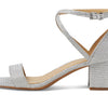 Michael Kors Women's Serena Flex Sandal, Silver/Glitter, 6.5